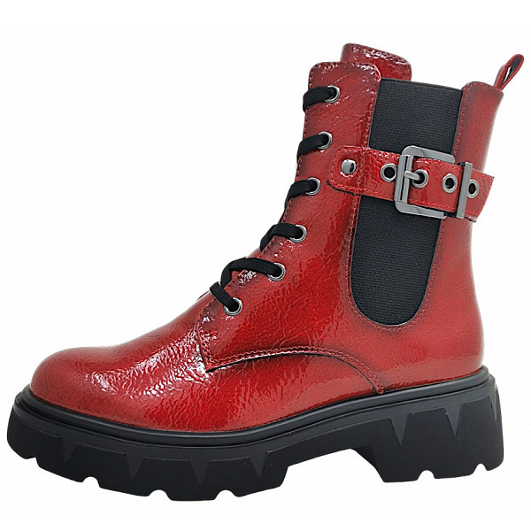 Marco Tozzi Schnürstiefel dk. red patent
