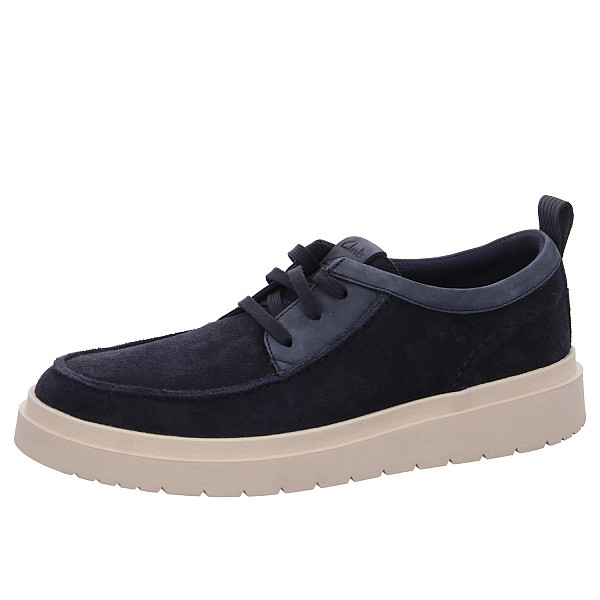Clarks Polden Moc Schnürer navy suede