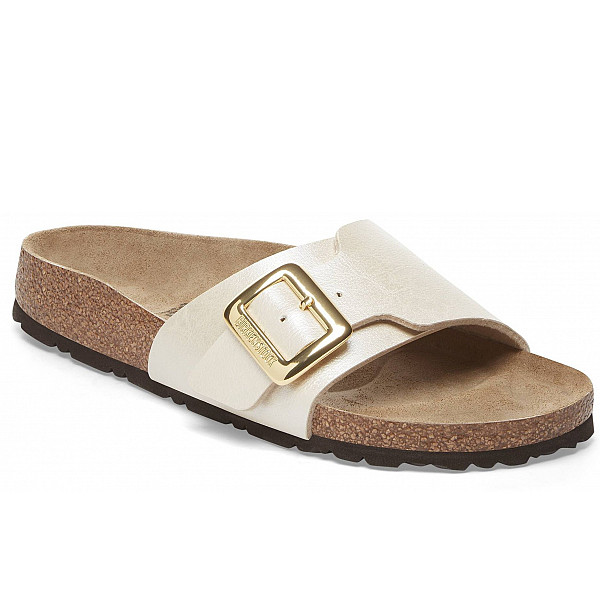 Birkenstock Catalina Cushion Buckle Pantolette gracful pearl white