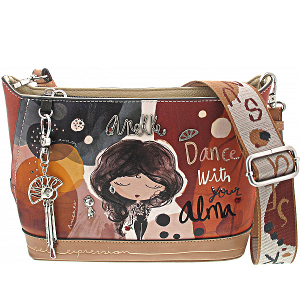 Anekke Alma Tasche beige/rotbraun/print