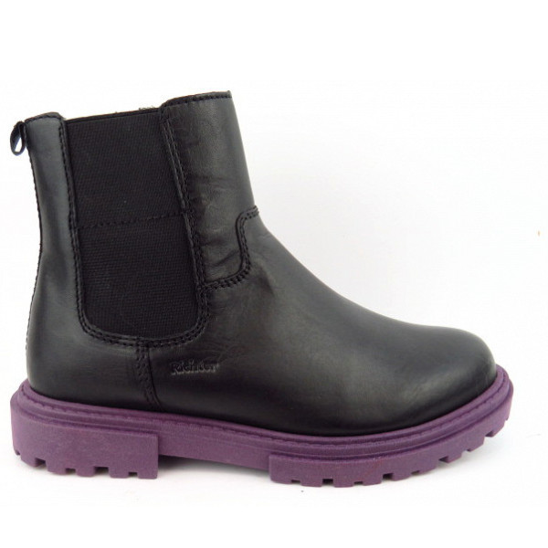 Richter Glattleder Stiefelette schwarz Sohle lila