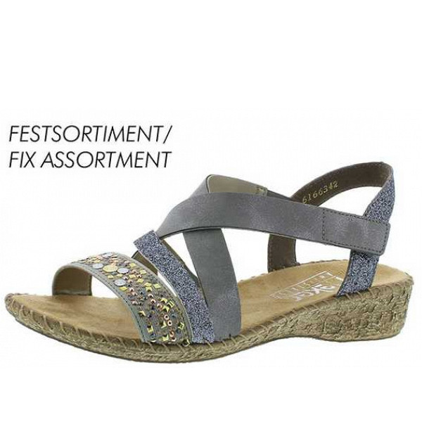 Rieker Sandalette grau Sandale grau/altsilber/steel