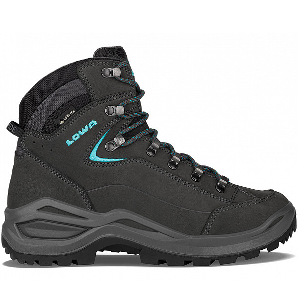 Lowa RENEGADE EVO GTX MID Wanderstiefel asphalt/türkis