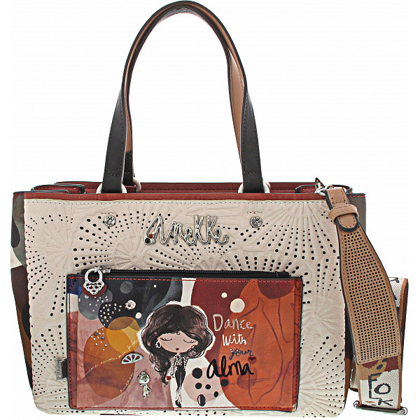 Anekke Alma Tasche beige/rotbraun/print