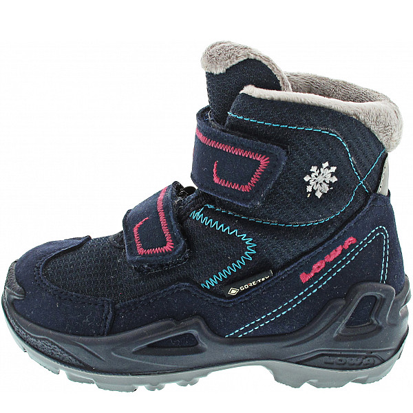 Lowa Milo GTX Mid Klettstiefel navy-magenta