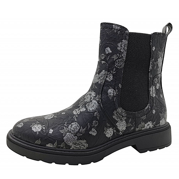 Jana Stiefel black/flower 005