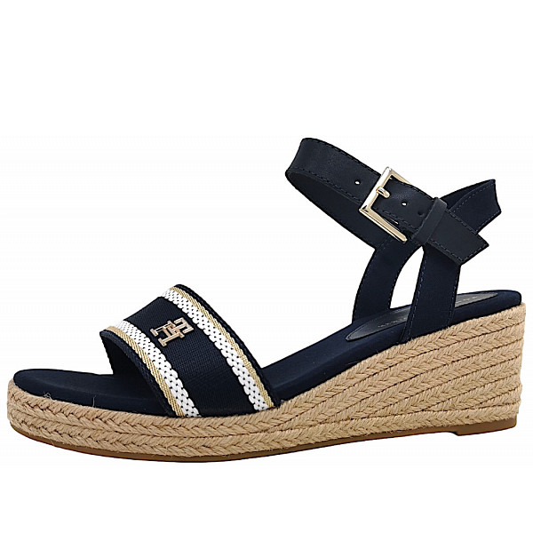 Tommy Hilfiger WEBBING WEDGE SANDAL Sandale DW6 Space Blue