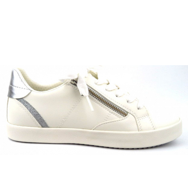 Geox D BLOMIEE white silber Sneaker OPTIC WHITE/SILVER