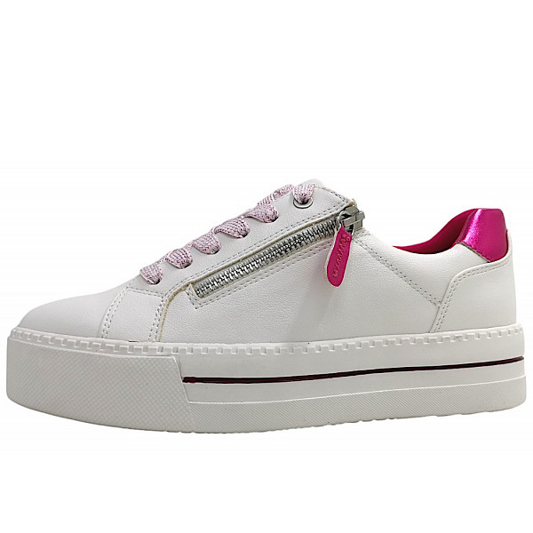 Jana sportlicher Schnürer white/fuxia 153