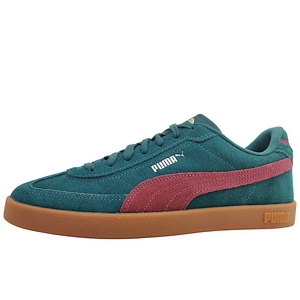 Puma Club II Era Suede sportlicher Schnürer green/ruby 12