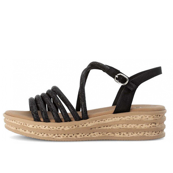 Gabor plateau sandalen Sandalette schwarz