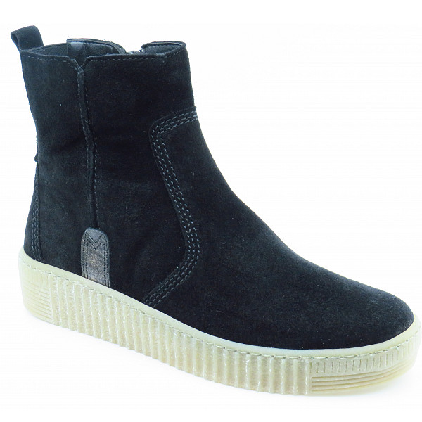 Gabor Velour Reißverschluss Stiefelette schwarz (ambra)