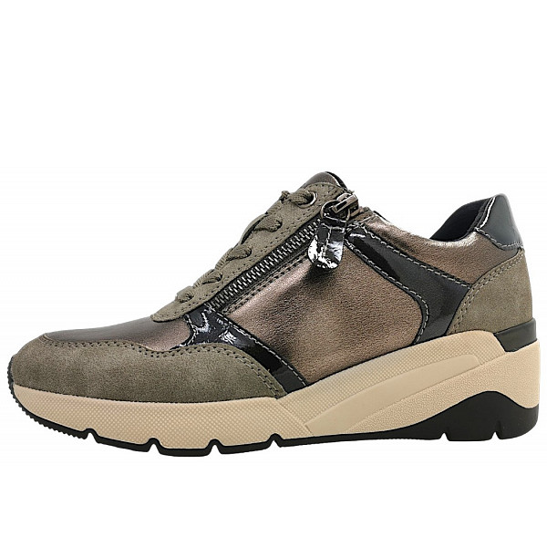 Jana sportlicher Schnürer taupe comb 349