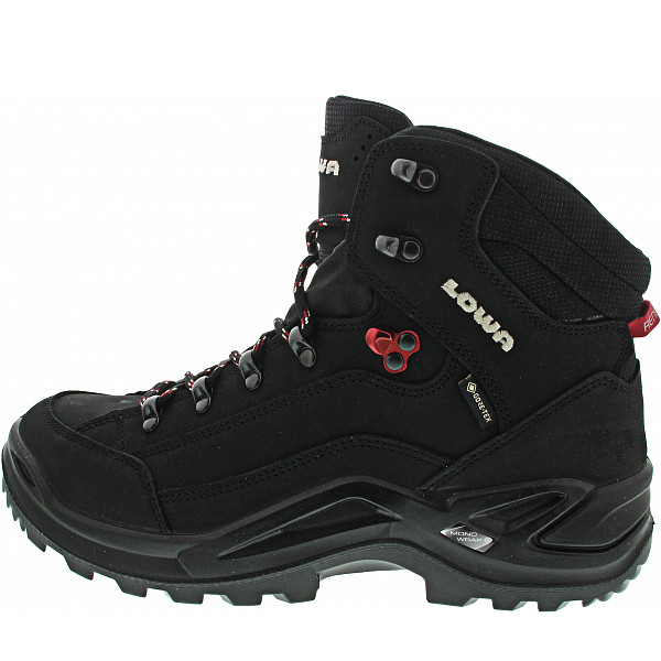 Lowa Renegade GTX Mid Wanderstiefel schwarz-rubinrot