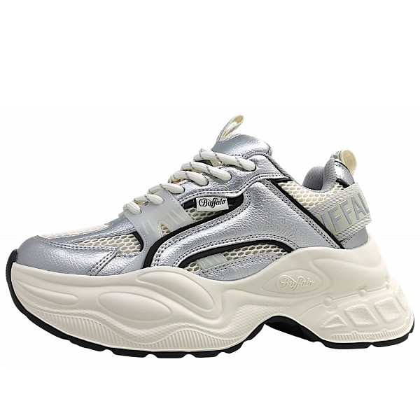 Buffalo Yuno One sportlicher Schnürer white/black/silver