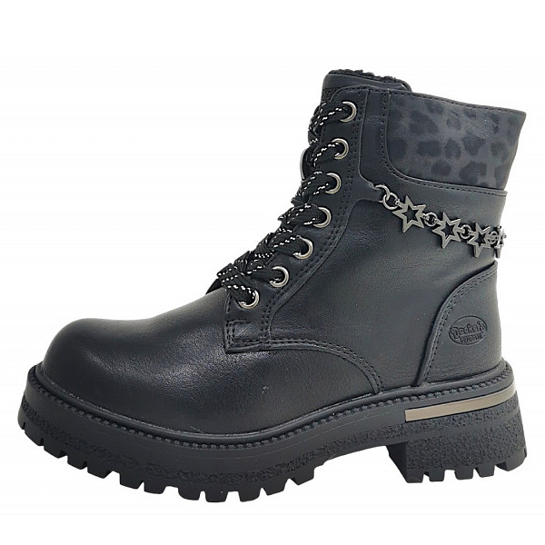 Dockers by Gerli Schnürstiefel schwarz/silber 155