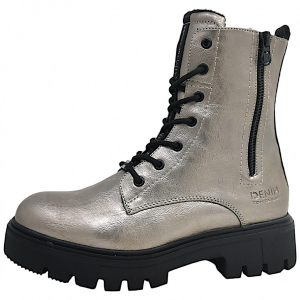 Tom Tailor Schnürstiefel platin