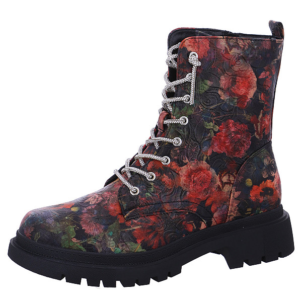 La Strada Stiefel 5430 black red flower