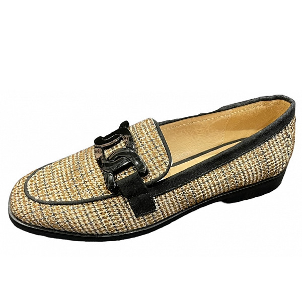 La Strada Slipper Beige/schwarz