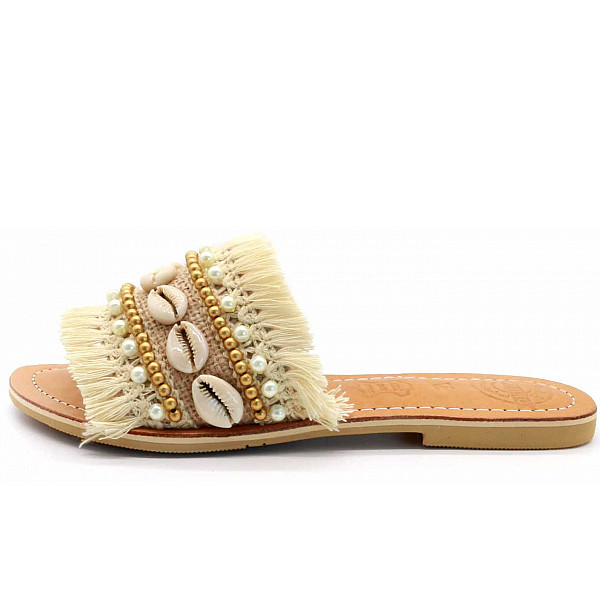 BaliBali flache Pantolette beige