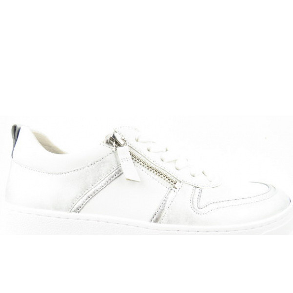 Gabor weiss silber Met. ZIP Sneaker low weiss/silber/ice