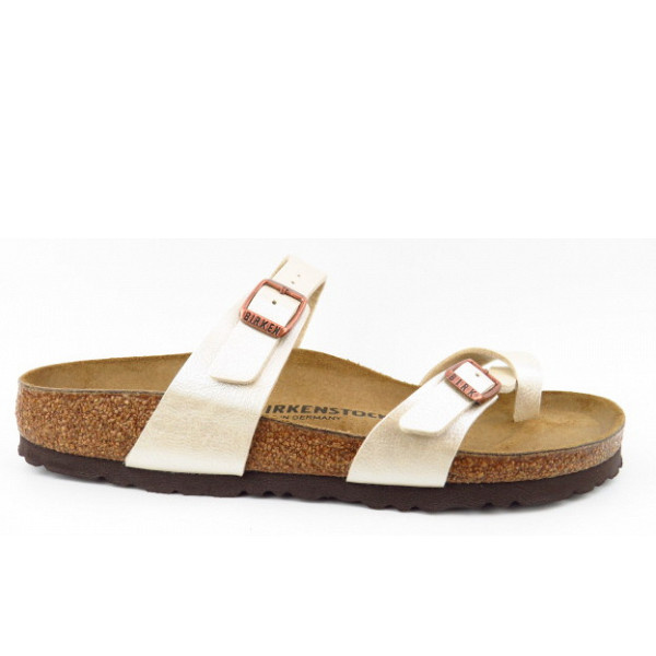 Birkenstock Mayari Birkoflor schmal Zehentrenner Graceful  Pearl White