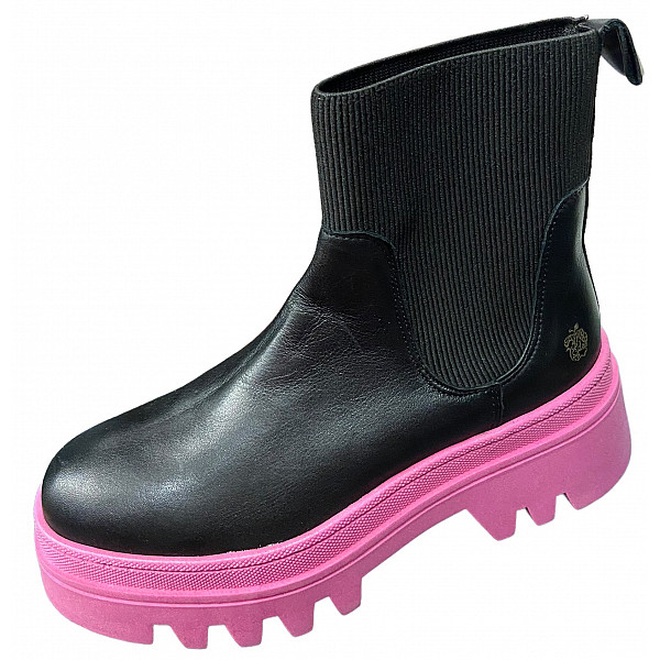 Apple of Eden Boots schwarz/fuxia