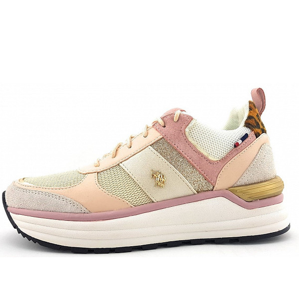 US Polo Sneaker PIN 01 beige/pink