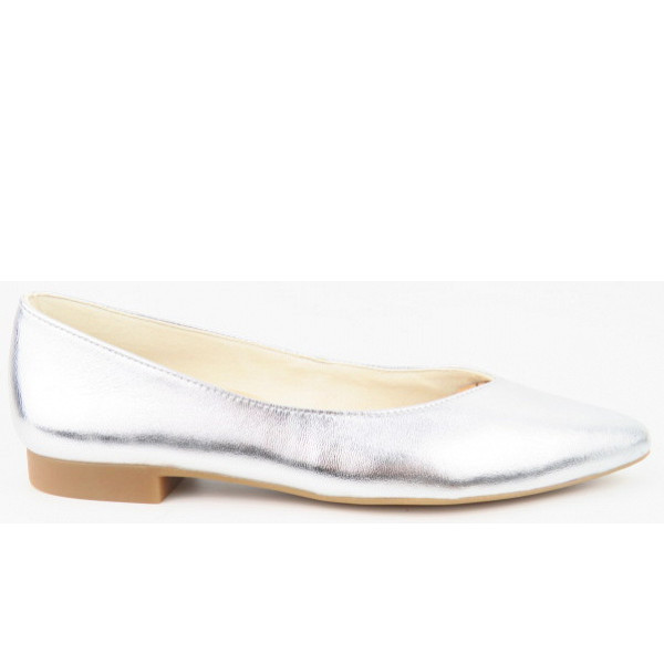 Paul Green Nappa Metallic alu Slipper Silber