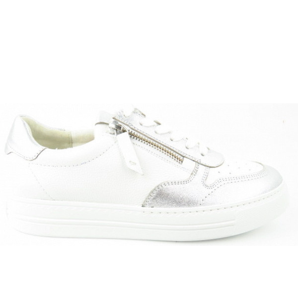 Paul Green Nappa Calf clay white Sneaker low Weiß Silber