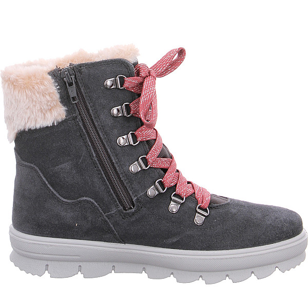 Bottes De Neige Superfit Fille Flavia - En Daim, Semelle Polyuréthane, Fermeture Velcro, Talon Plat