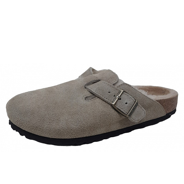 Birkenstock Boston Shearling Clogs taupe- Lammfell gefüttert