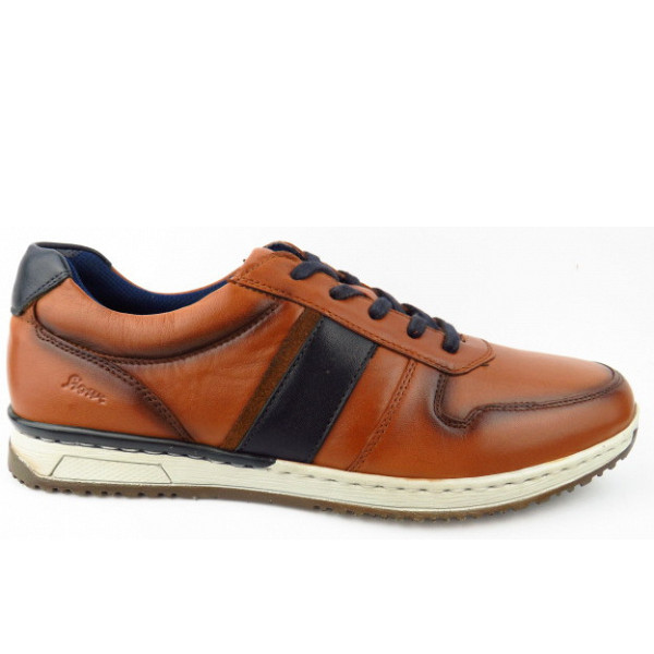 Sioux Cayhall-702 cognac sportlicher Schnürer cognac/blu