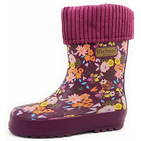 Richter Gummistiefel 7300 plum (Print Flowers)