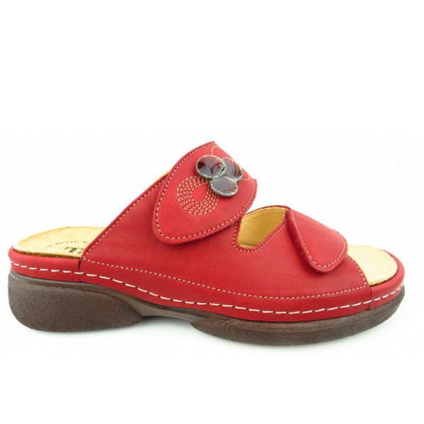 Think Soft-Nappa rosso Pantolette rosso/kombi