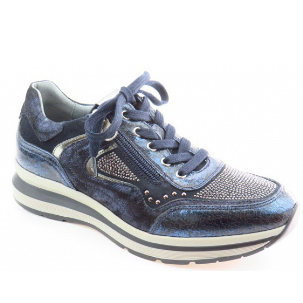 Nero Giardini Crack Blu 2185/139 Sneaker blau Met.