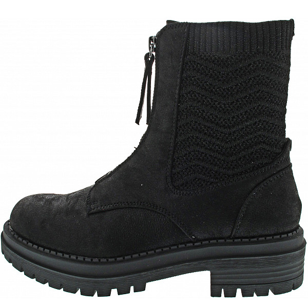 La Strada Stiefelette black cracked pu + knitte