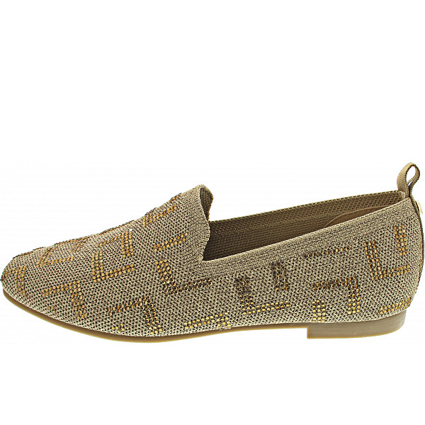 La Strada Slipper gold knitted stones