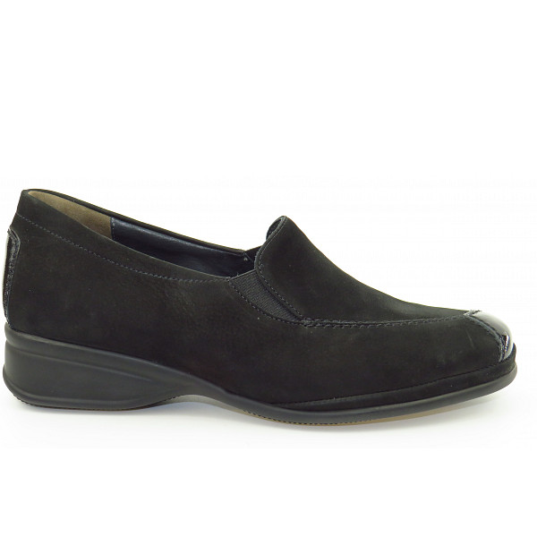 Semler Nubuk/KnLa.schwarz Slipper schwarz