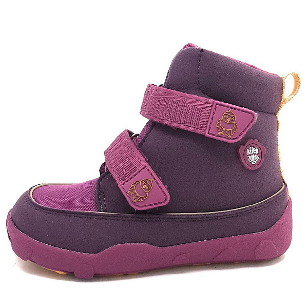 Affenzahn Mid Boot Vegan Comfy Bird Klettstiefel Berry