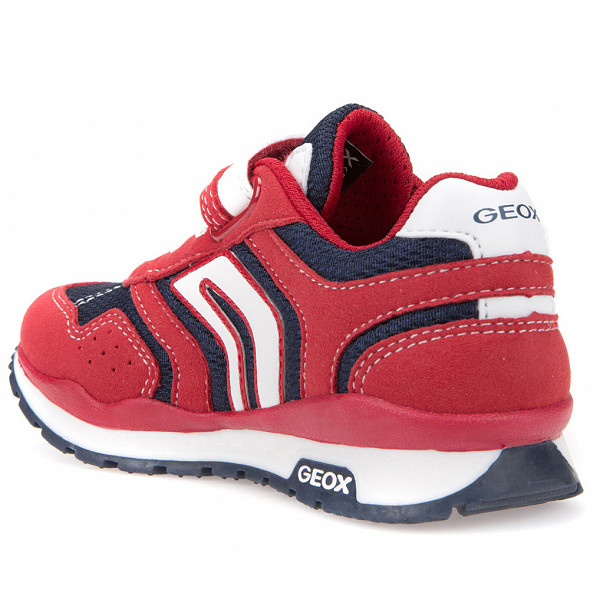 Geox J PAVEL B - MESH GBK SUEDE Halbschuhe RED/NAVY