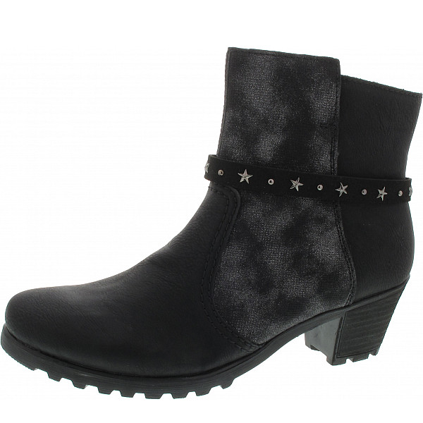 Rieker Stiefelette schwarz/schwarz-silb