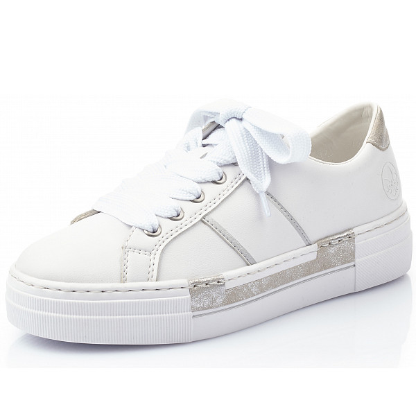 Rieker Damen Sneaker Low Freizeitschuhe Sommerschuhe N4902-81 Weiß Neu