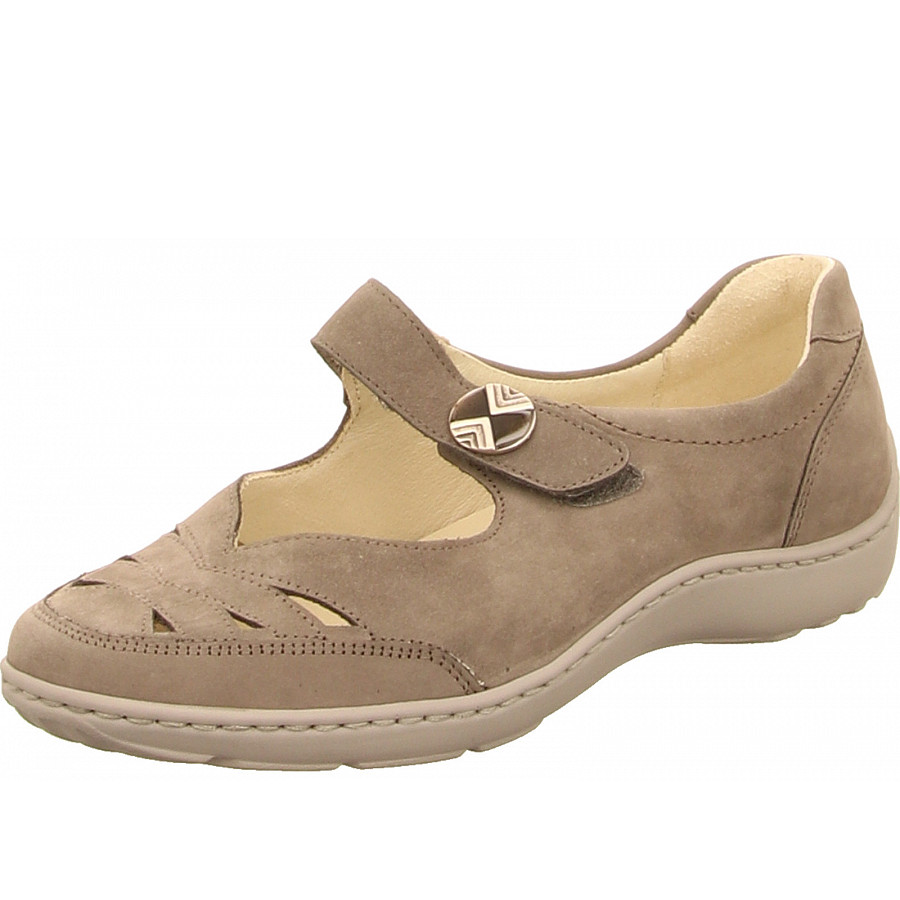 Ballerines Waldläufer Pour Femme - Cuir Véritable - Semelle De Massage Respirante - Noir - 13